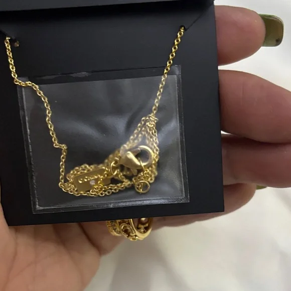 Coach Gold Triple Ring Pendant Necklace - Picture 4 of 5